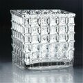 Diamond Star 6 x 6 x 6 in. Square Glass Candle Holder, Silver 57057